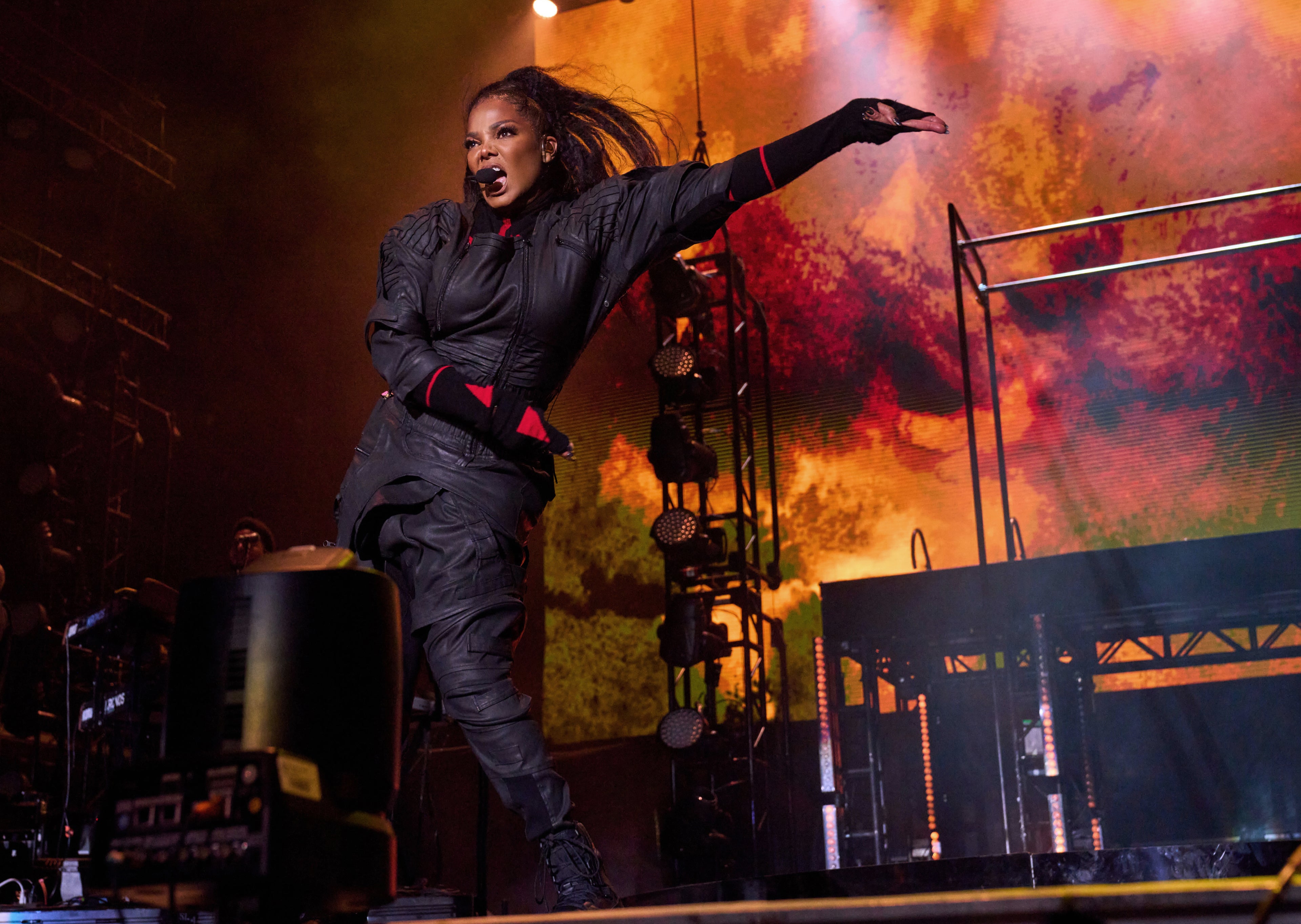 Janet Jackson and her dancers perform in DEMOBAZA at several live acts in Sacramento and Atlanta USA