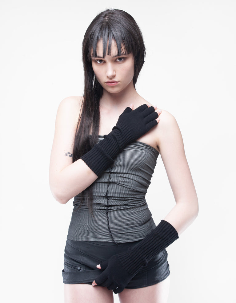 GLOVES FINGERS BLACK W