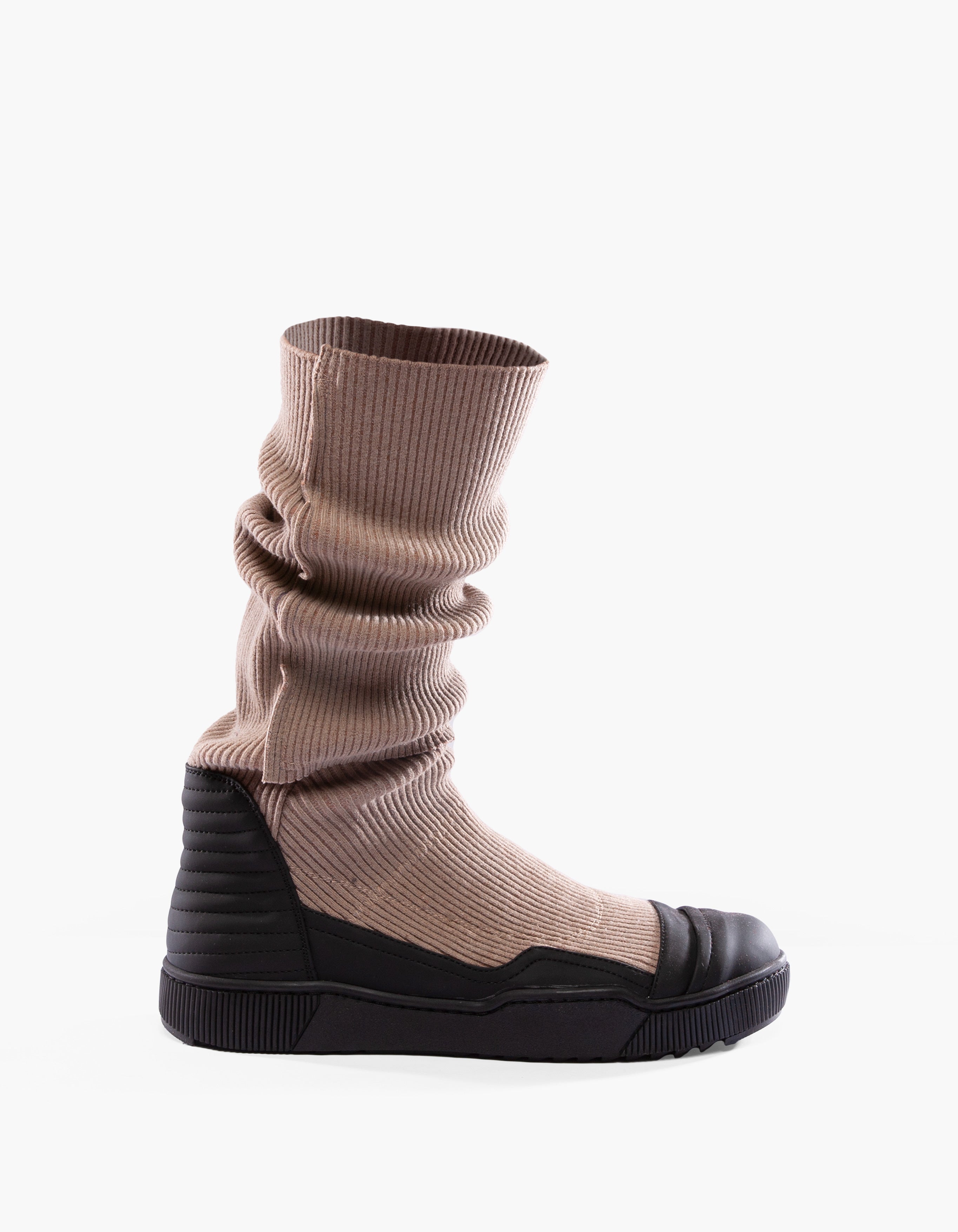 RIB BOOTS BEIGE M