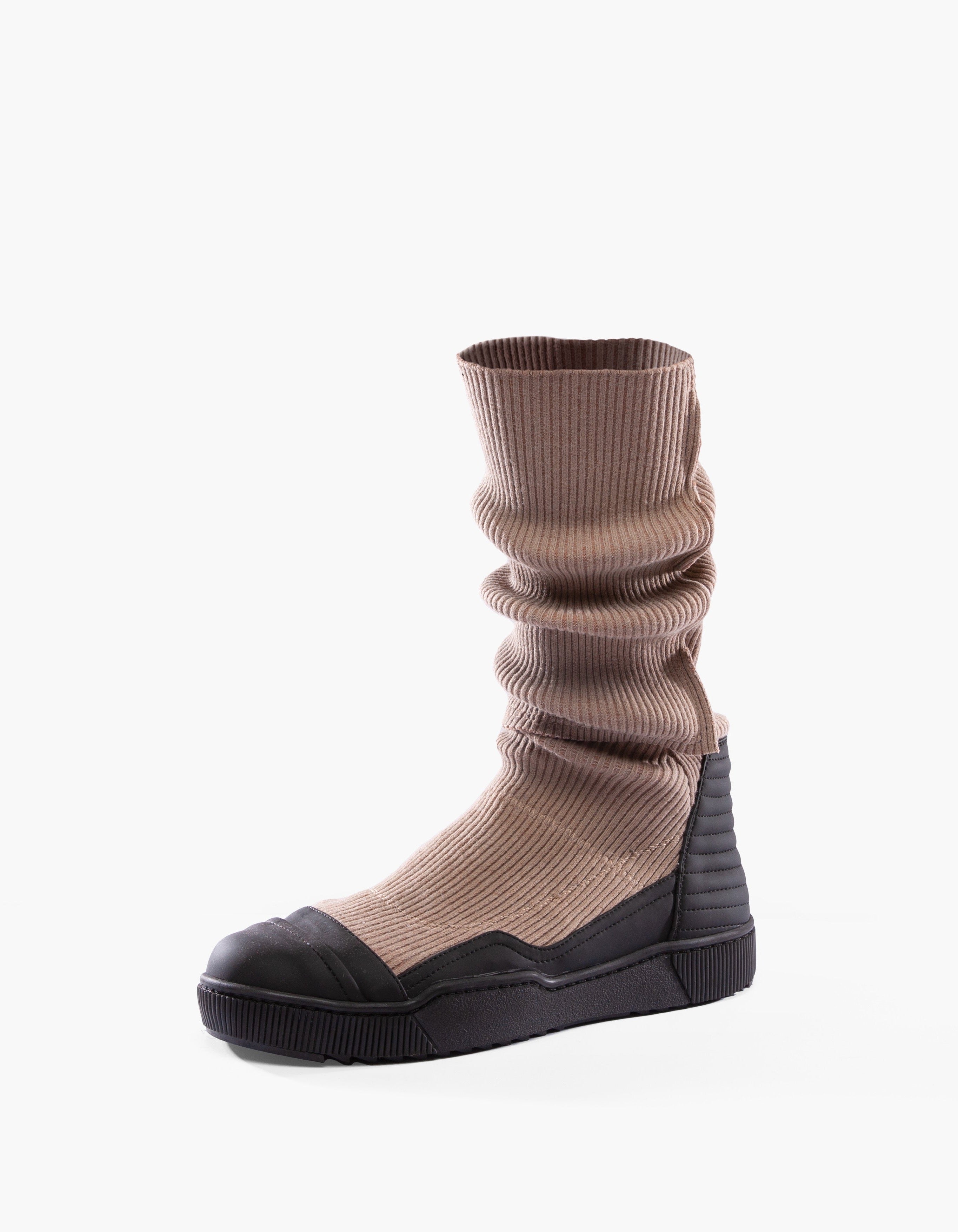 BOTTES CÔTELÉES BEIGE M