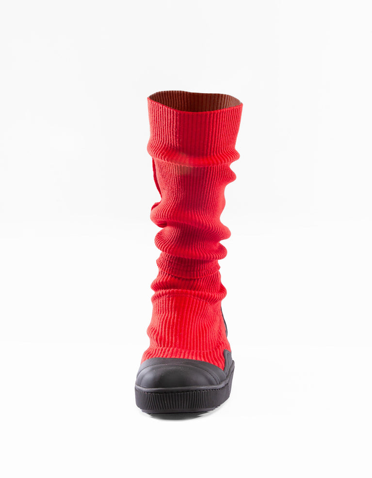 RIB BOOTS RED M