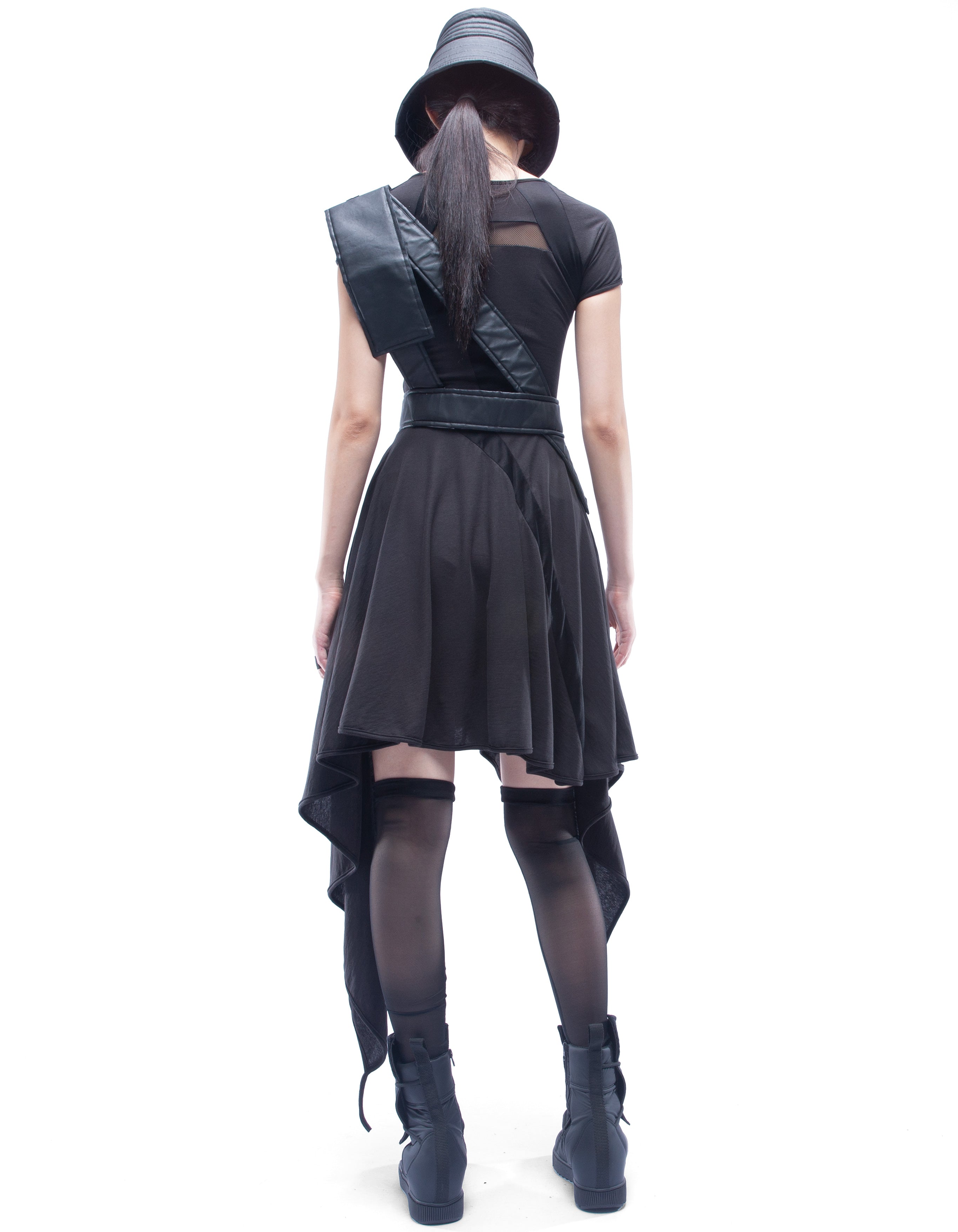 demobaza dress inner grid Dress V Onyx Woman DressDemowoman DEMOBAZA | futuristic, post apocalyptic clothing