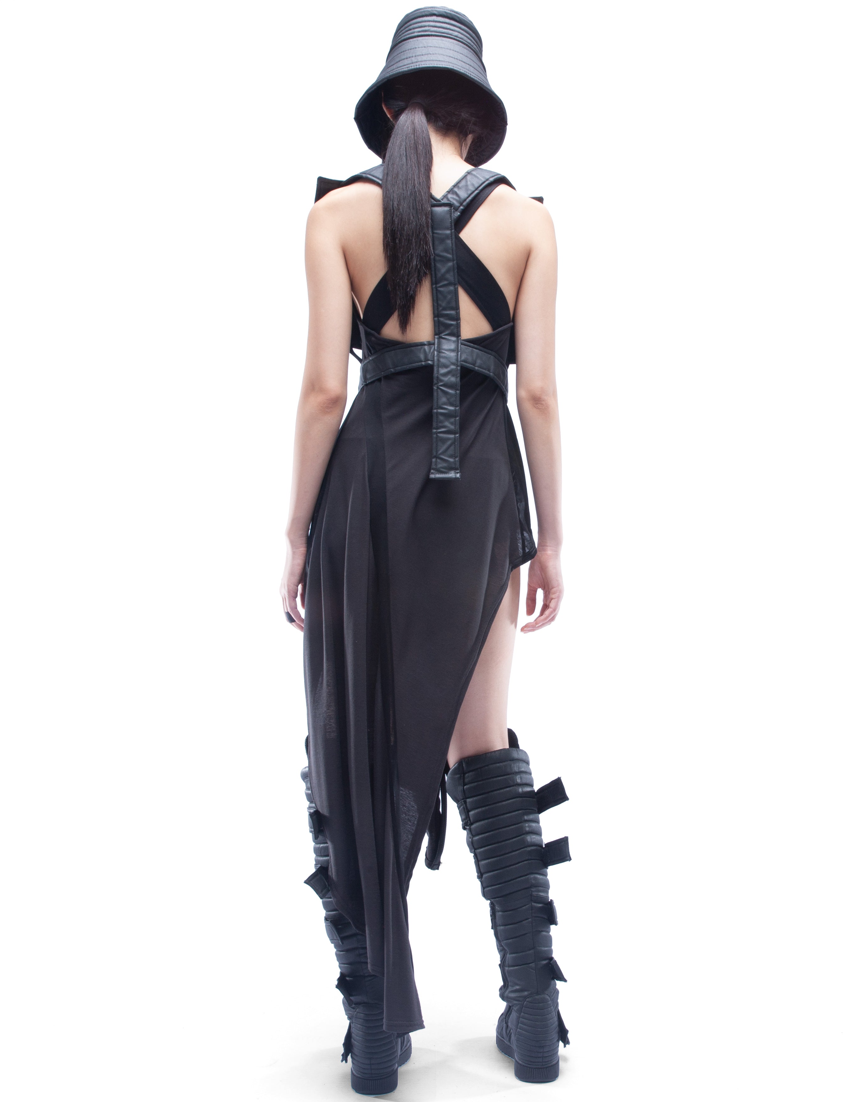 demobaza dress inner grid Dress X Onyx Woman DressDemowoman DEMOBAZA | futuristic, post apocalyptic clothing