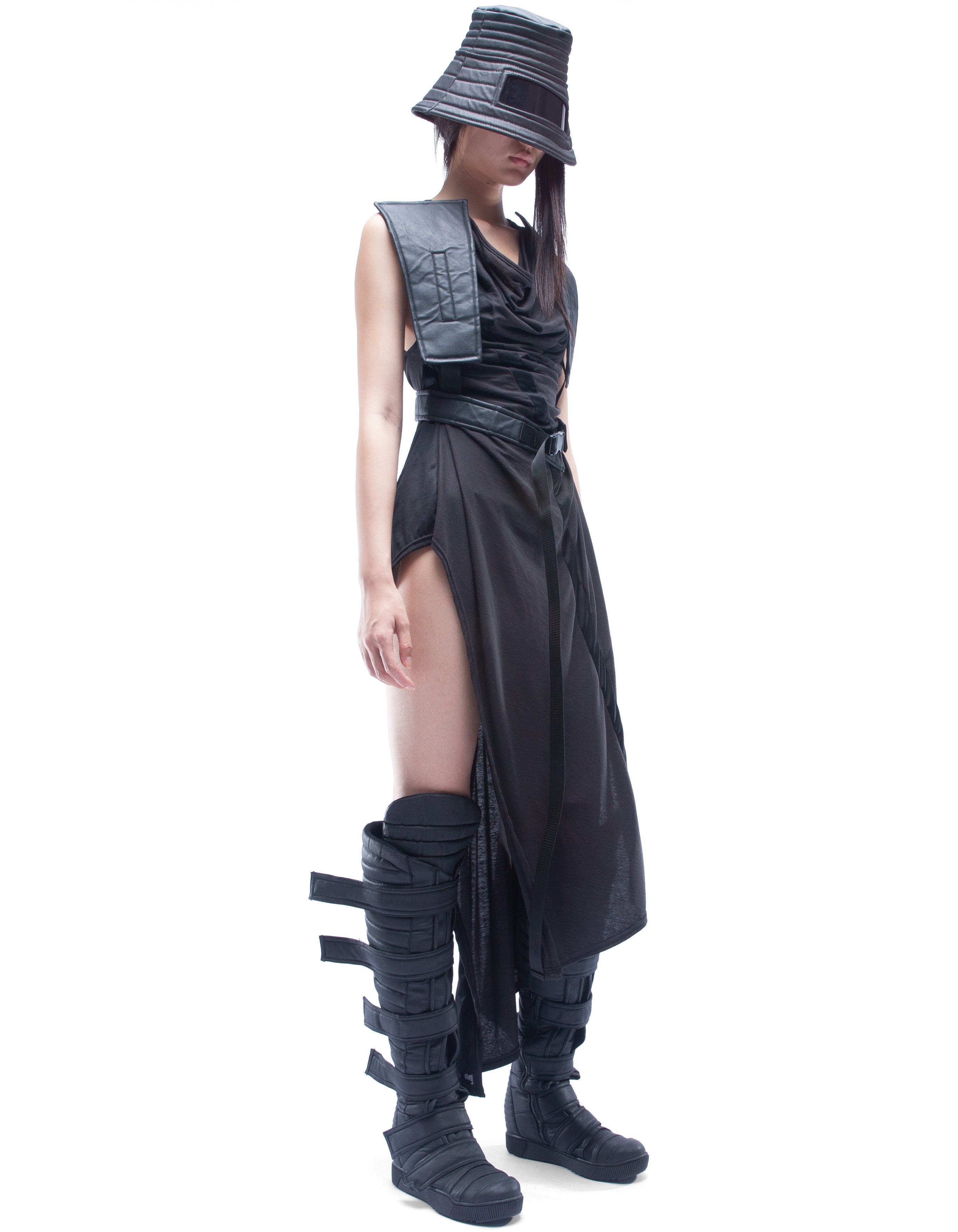 demobaza dress inner grid Dress X Onyx Woman DressDemowoman DEMOBAZA | futuristic, post apocalyptic clothing