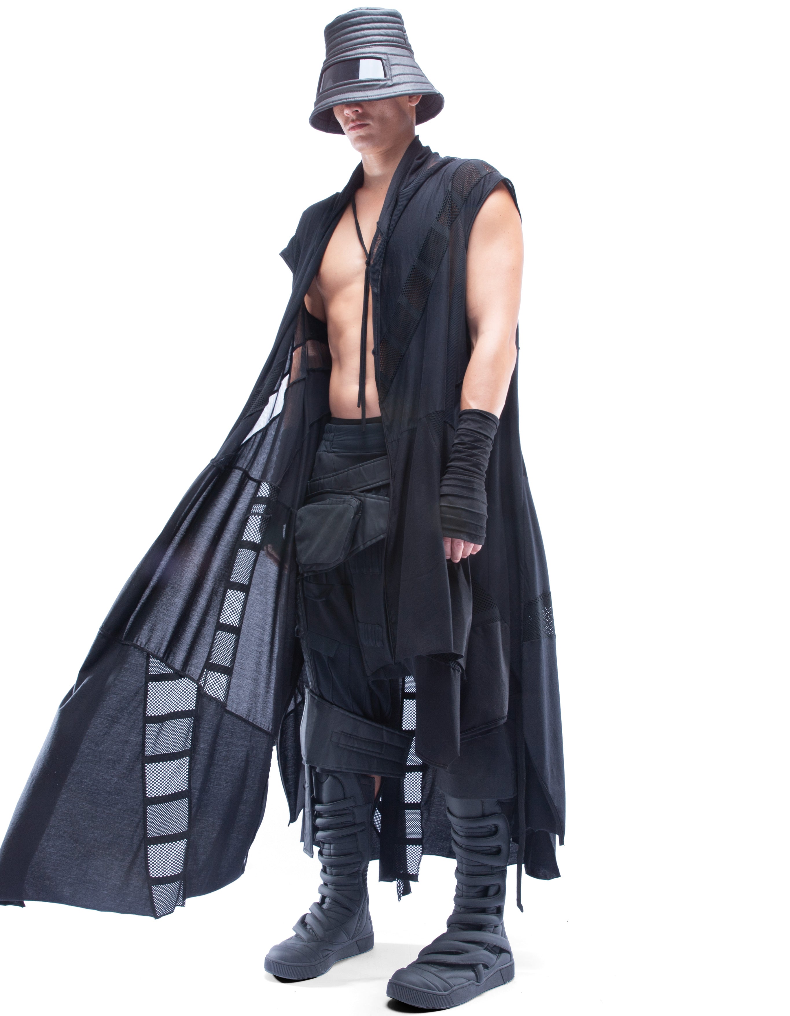 Robe Onyx Man CardiganDemoman DEMOBAZA | futuristic, post apocalyptic clothing Robe Onyx Man CardiganDemoman DEMOBAZA | futuristic, post apocalyptic clothing