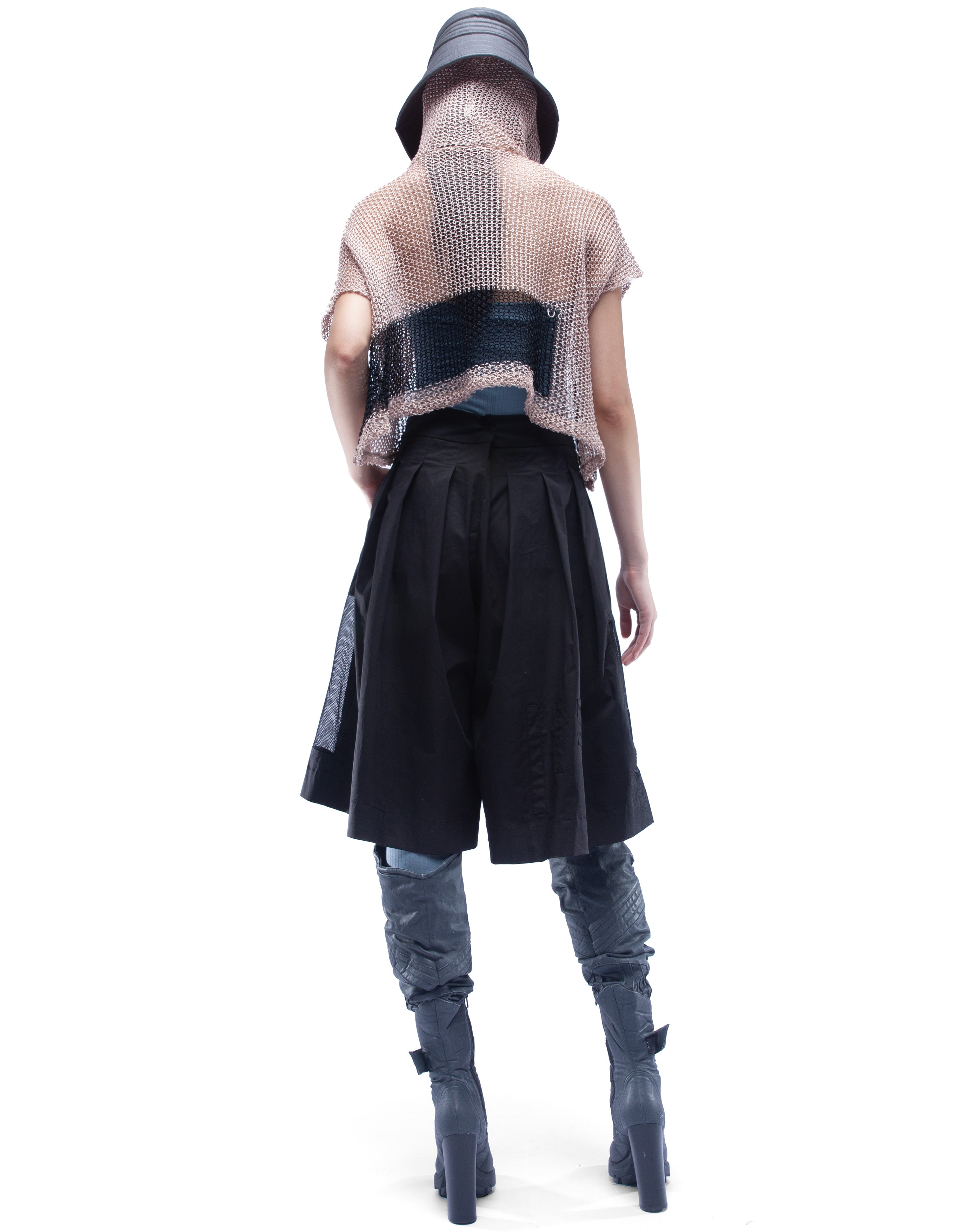 SHORT HOODY WEAVE SHIFT