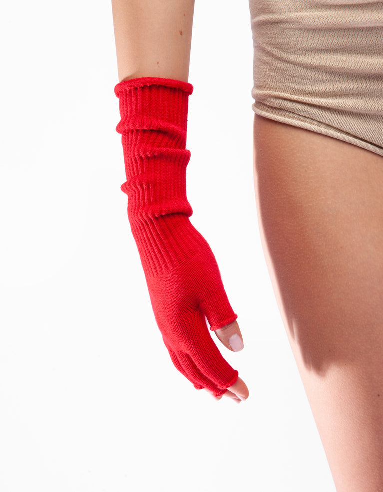 GLOVES FINGERS RED W