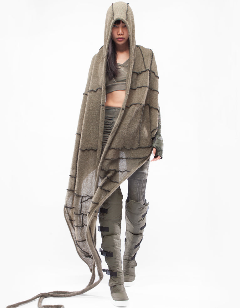 SHAWL HOOD MOSS