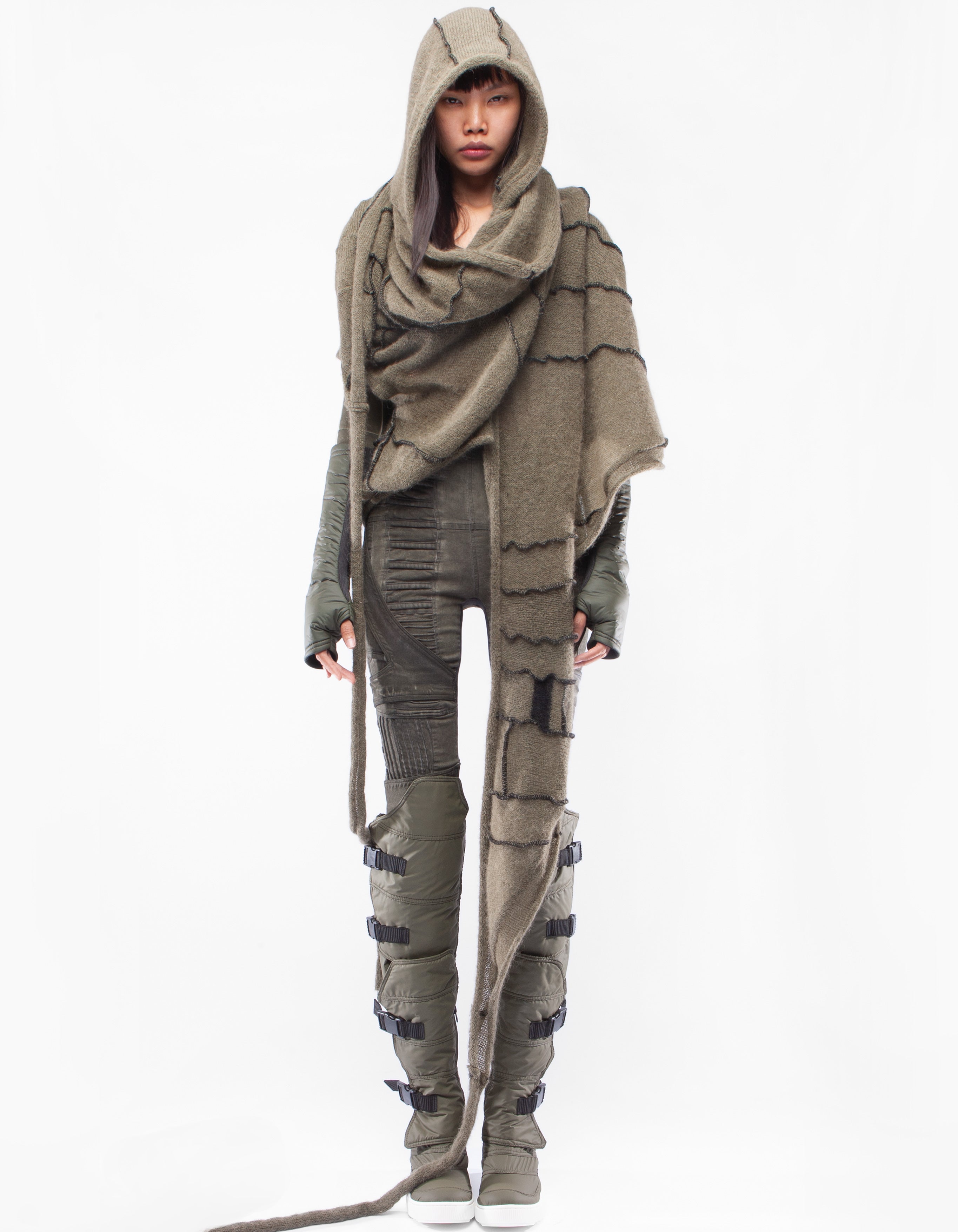 SHAWL HOOD MOSS