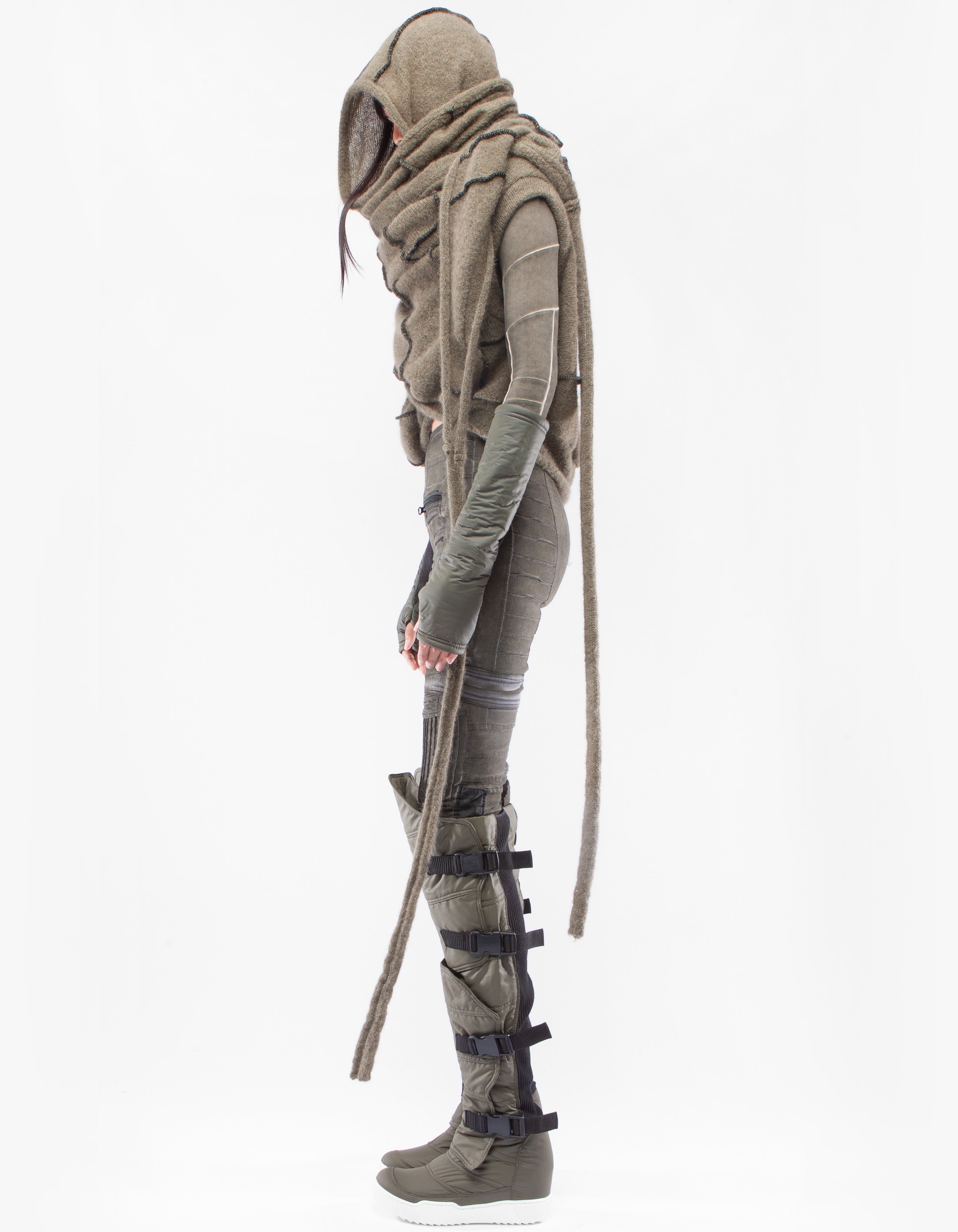 SHAWL HOOD MOSS