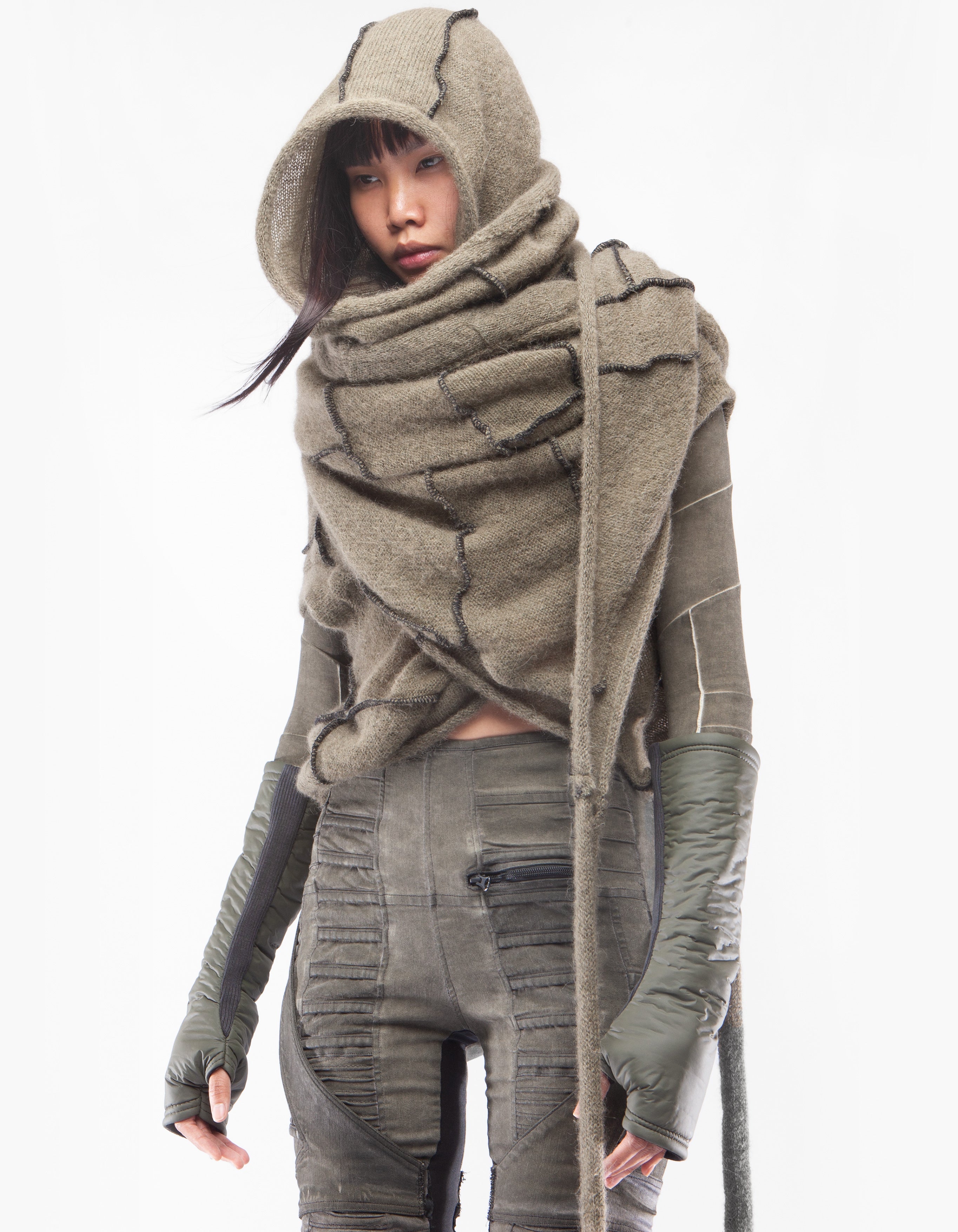 SHAWL HOOD MOSS