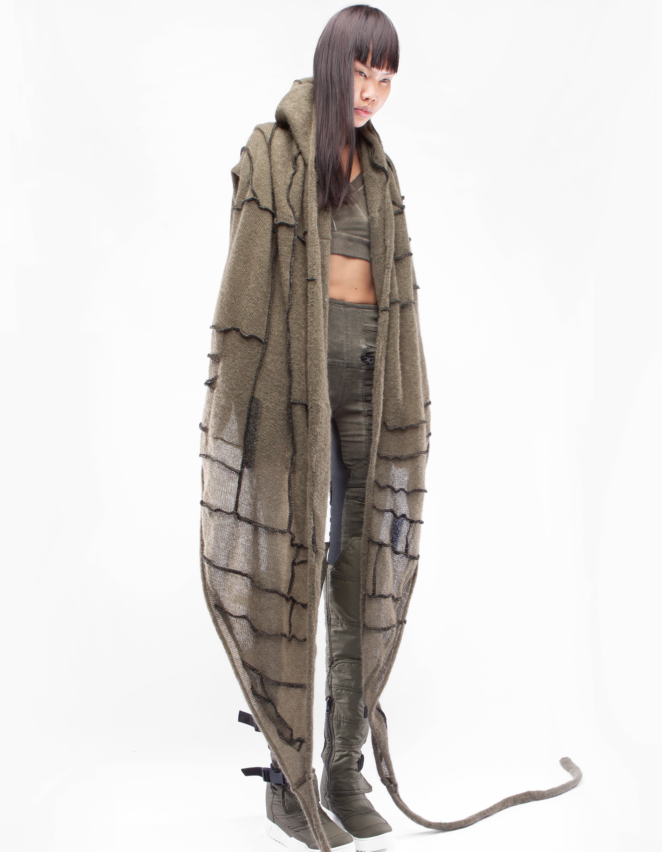 SHAWL HOOD MOSS